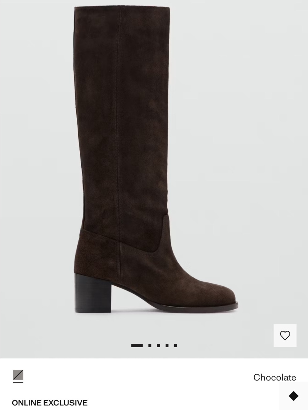 Mango Black Heeled Knee-High Boots